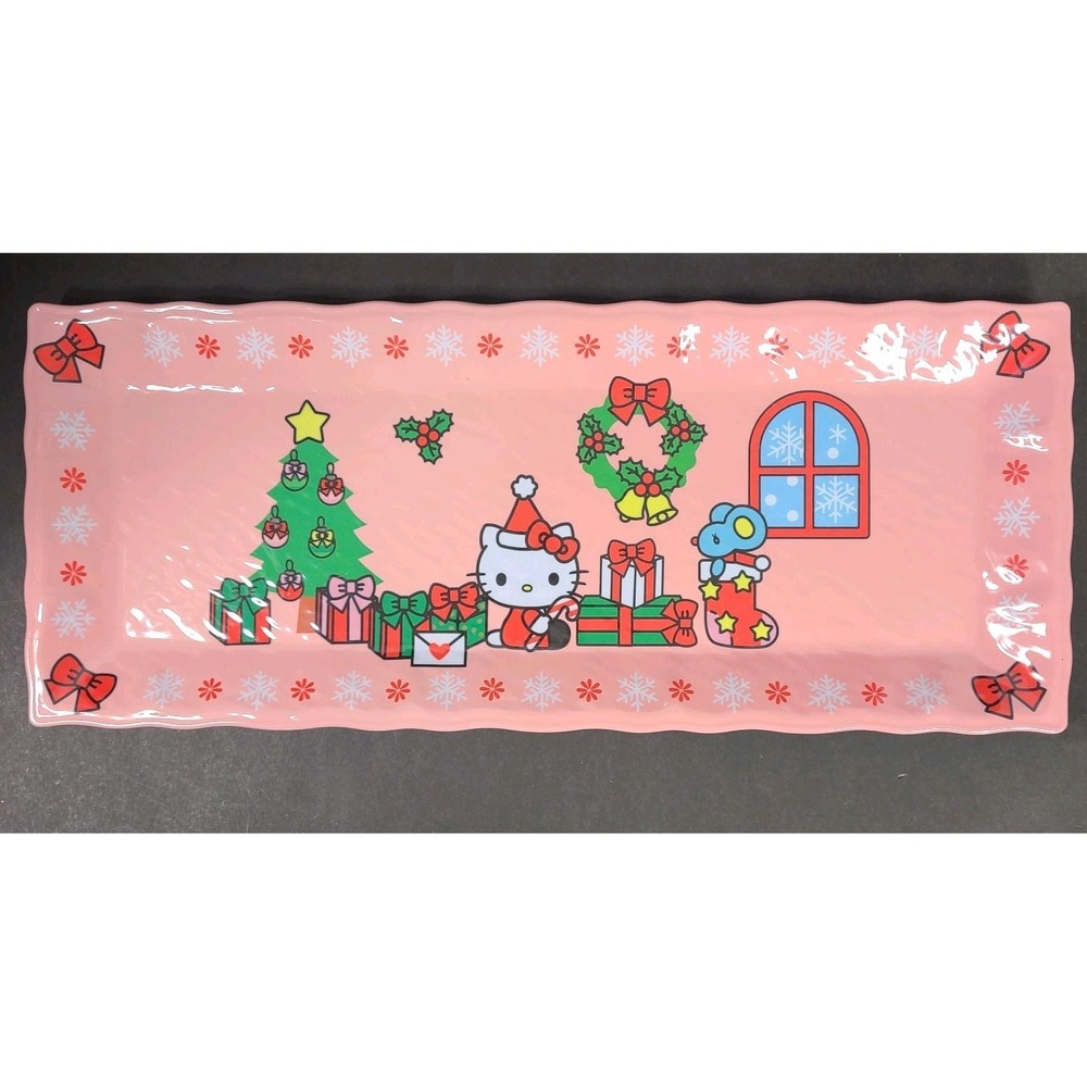 Sanrio Hello‎ Kitty Christmas Holiday Tray Melamine 19" charcuterie serving NEW